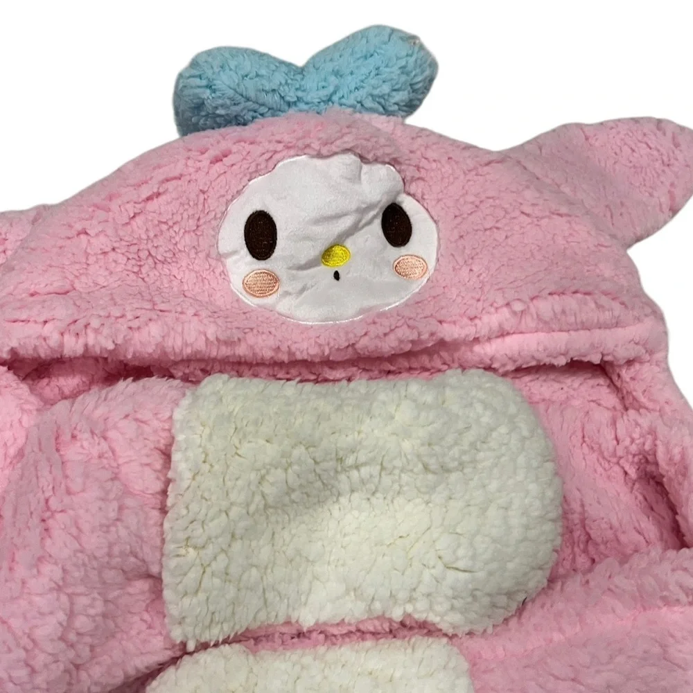 Sanrio Light Pink My Melody Sherpa Hat Scarf Mitten Combo One Size